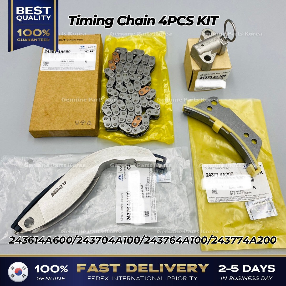 Genuine Timing Chain 4PCS KIT 243614A600 for Hyundai H100 Kia K2500