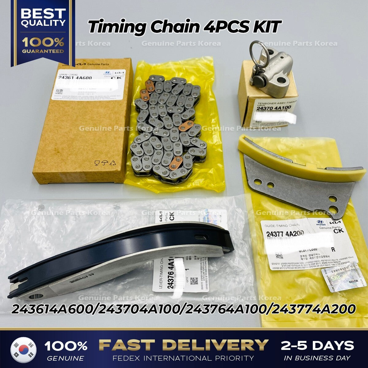 Genuine Timing Chain 4PCS KIT 243614A600 for Hyundai H100 Kia K2500