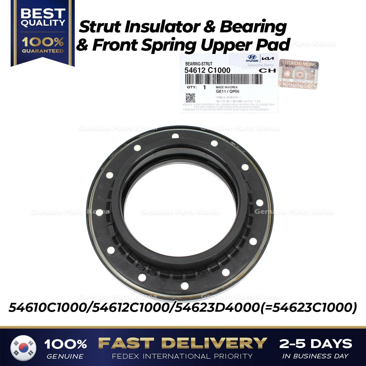 Genuine Strut Insulator & Bearing & Front Spring Upper Pad for Hyundai Sonata