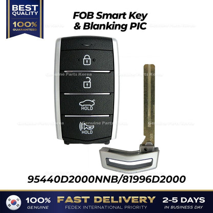 Genuine FOB Smart Key & Blanking PIC 95440D2000NNB for Hyundai Genesis G90