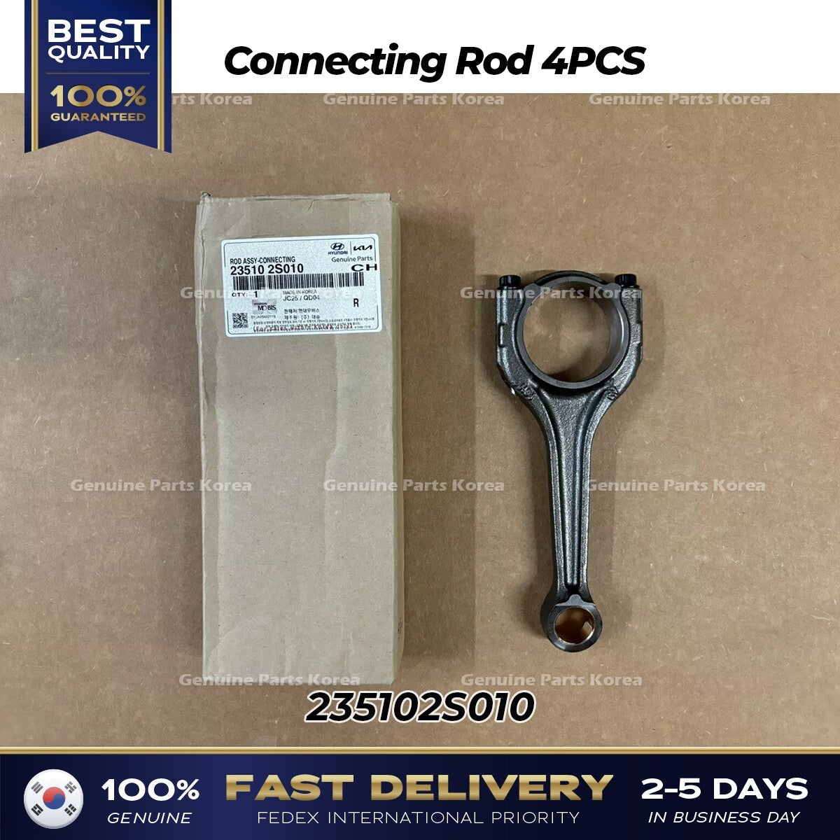 Genuine Connecting Rod 4PCS 235102S010 for Hyundai Santa Fe Tucson