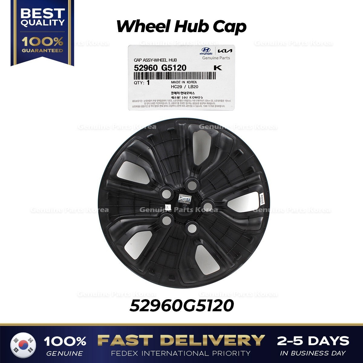 Genuine Wheel Hub Cap 52960G5120 for Kia Niro