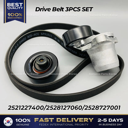 Genuine Drive Belt 3PCS SET 2521227400 2528127060 2528727001 for Hyundai Kia