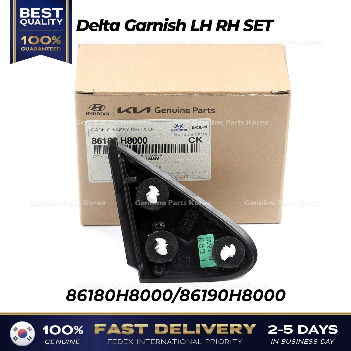 Genuine Delta Garnish LH RH SET 86180H8000 86190H8000 for Kia Rio