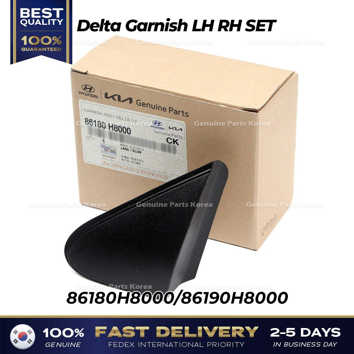 Genuine Delta Garnish LH RH SET 86180H8000 86190H8000 for Kia Rio