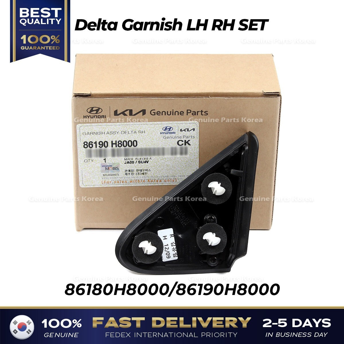 Genuine Delta Garnish LH RH SET 86180H8000 86190H8000 for Kia Rio