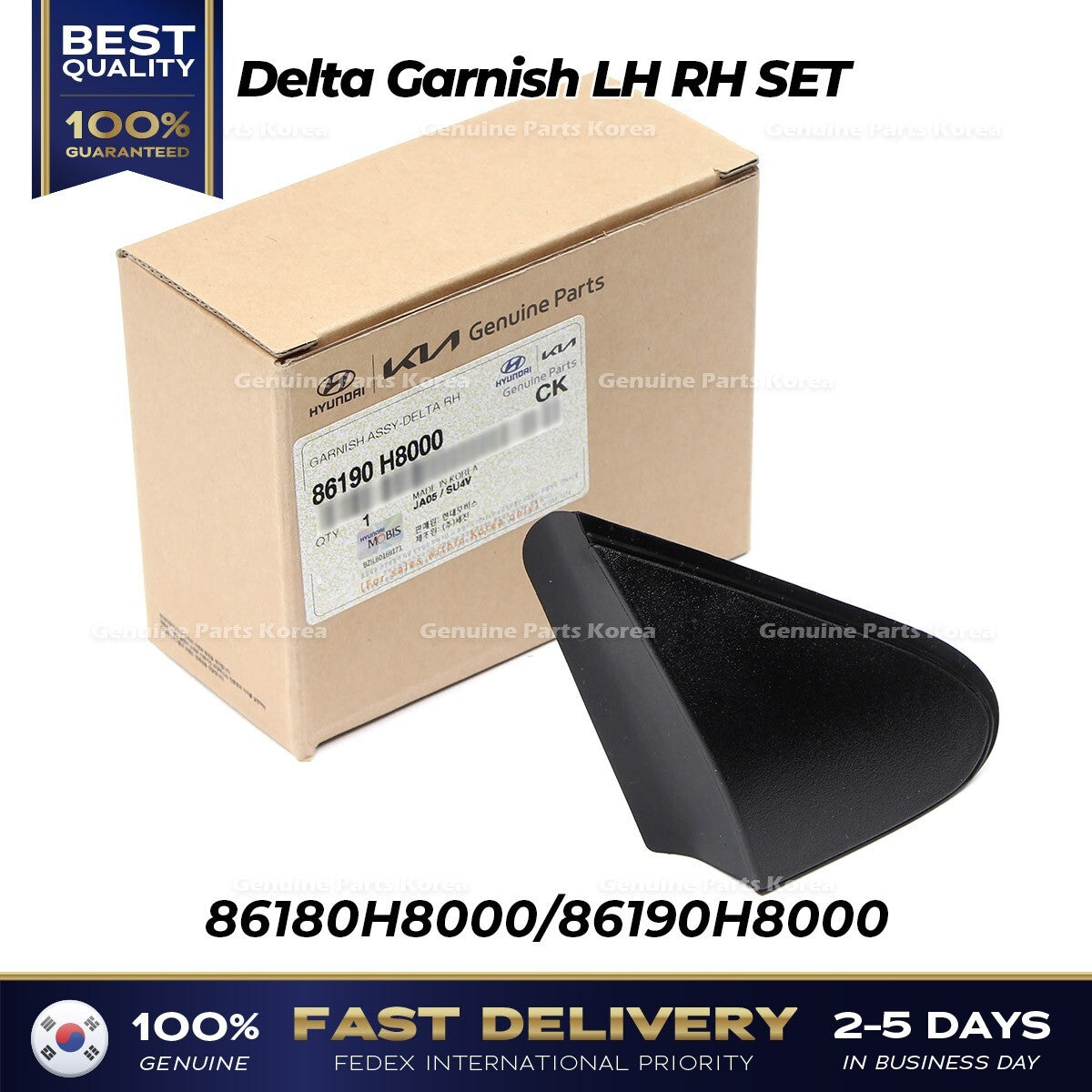 Genuine Delta Garnish LH RH SET 86180H8000 86190H8000 for Kia Rio