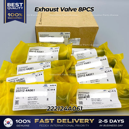 Genuine Exhaust Valve 8PCS 222124A061 for Hyundai H1 H100 Kia Sorento K2500