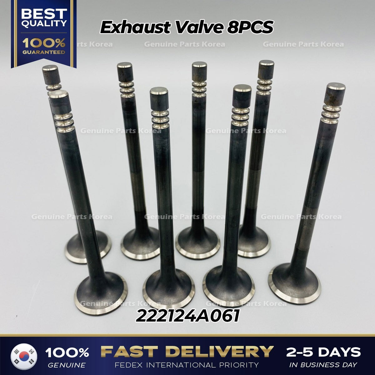 Genuine Exhaust Valve 8PCS 222124A061 for Hyundai H1 H100 Kia Sorento K2500