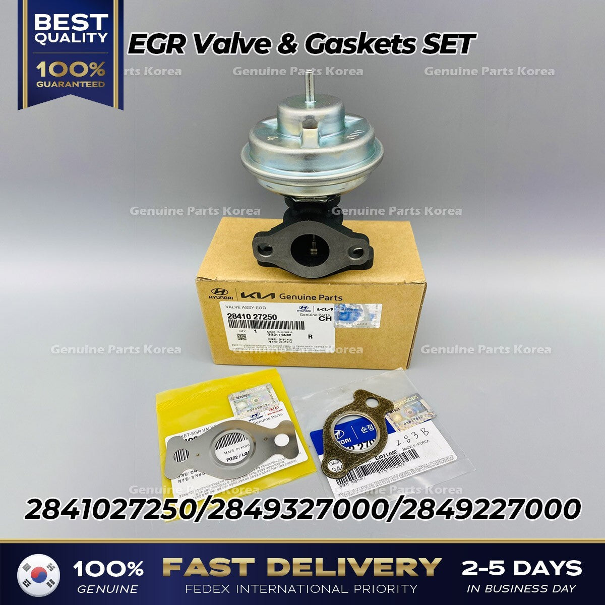 Genuine EGR Valve & Gaskets SET 2841027250 for Hyundai Santa Fe Kia Sportage