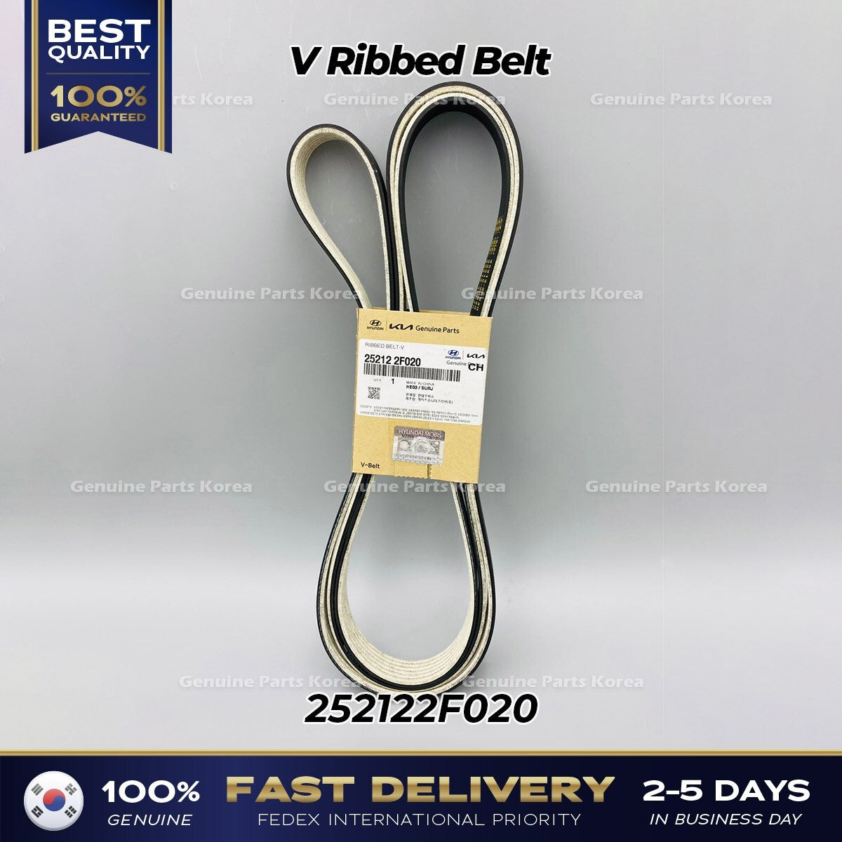 Genuine V Ribbed Belt 252122F020 for Hyundai Tuscon Kia Sportage