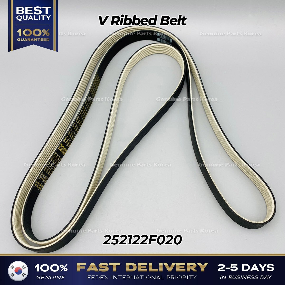 Genuine V Ribbed Belt 252122F020 for Hyundai Tuscon Kia Sportage