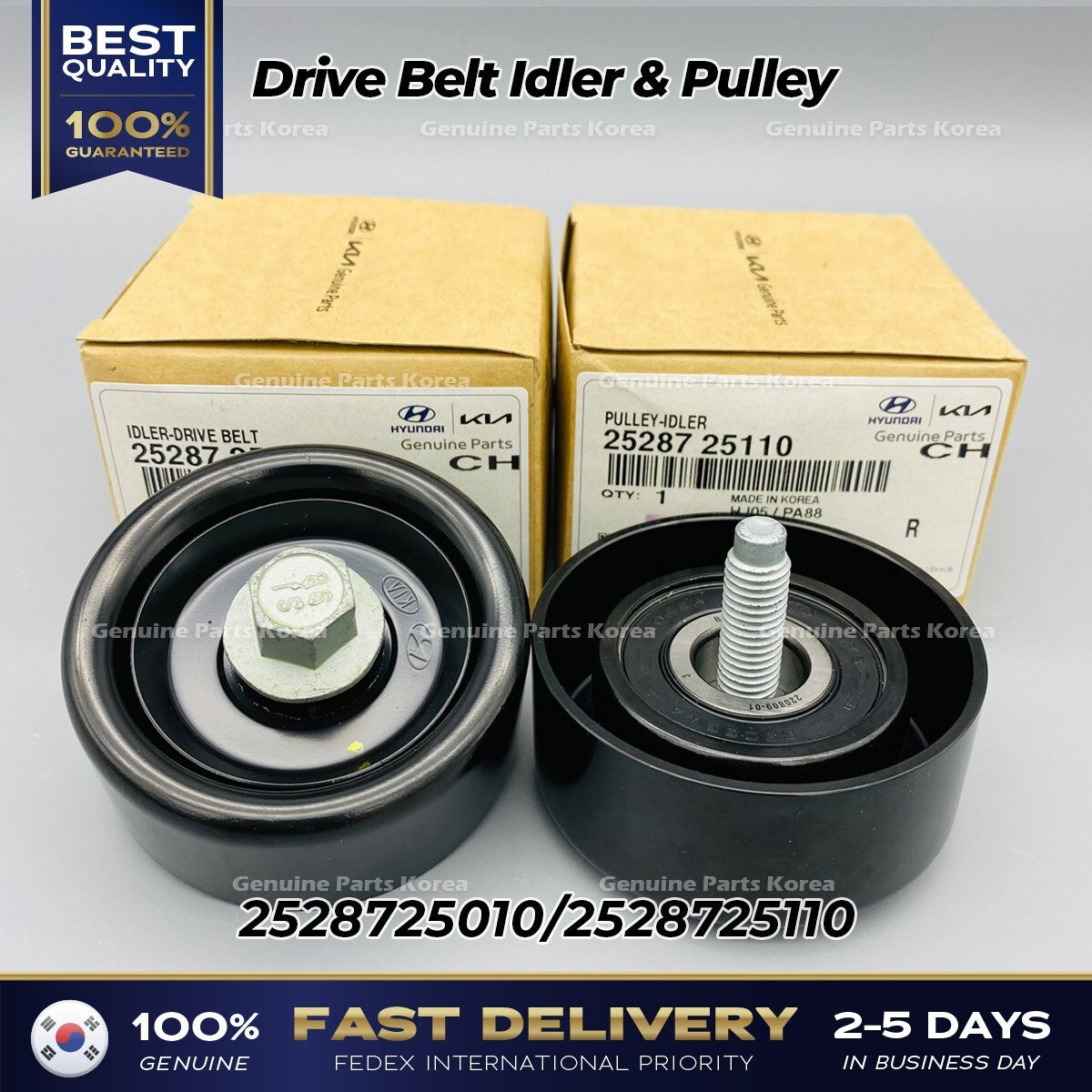 Genuine Drive Belt Idler & Pulley 2528725010 2528725110 for Hyundai Kia