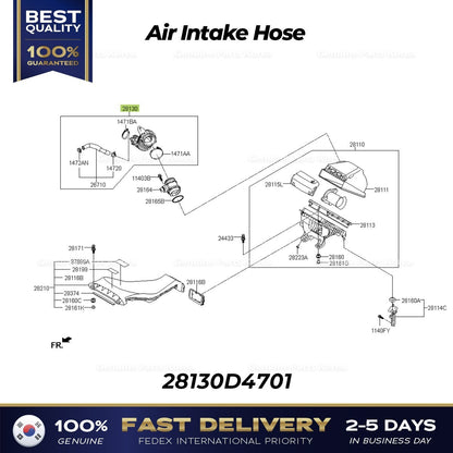 Genuine Air Intake Hose 28130D4701 for Hyundai Sonata Kia Optima