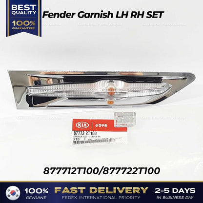 Genuine Fender Garnish LH RH SET 877712T100 877722T100 for Kia Optima