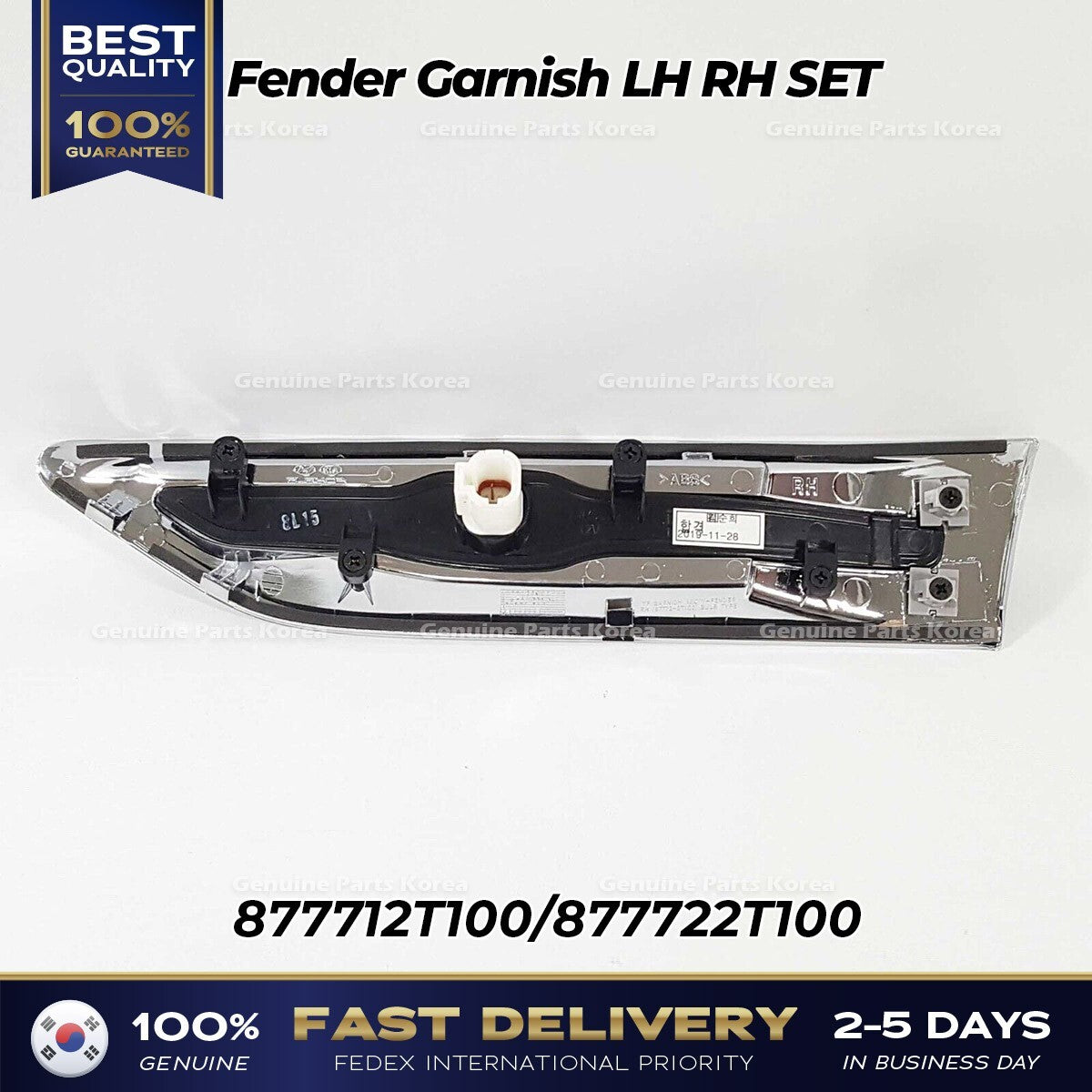 Genuine Fender Garnish LH RH SET 877712T100 877722T100 for Kia Optima