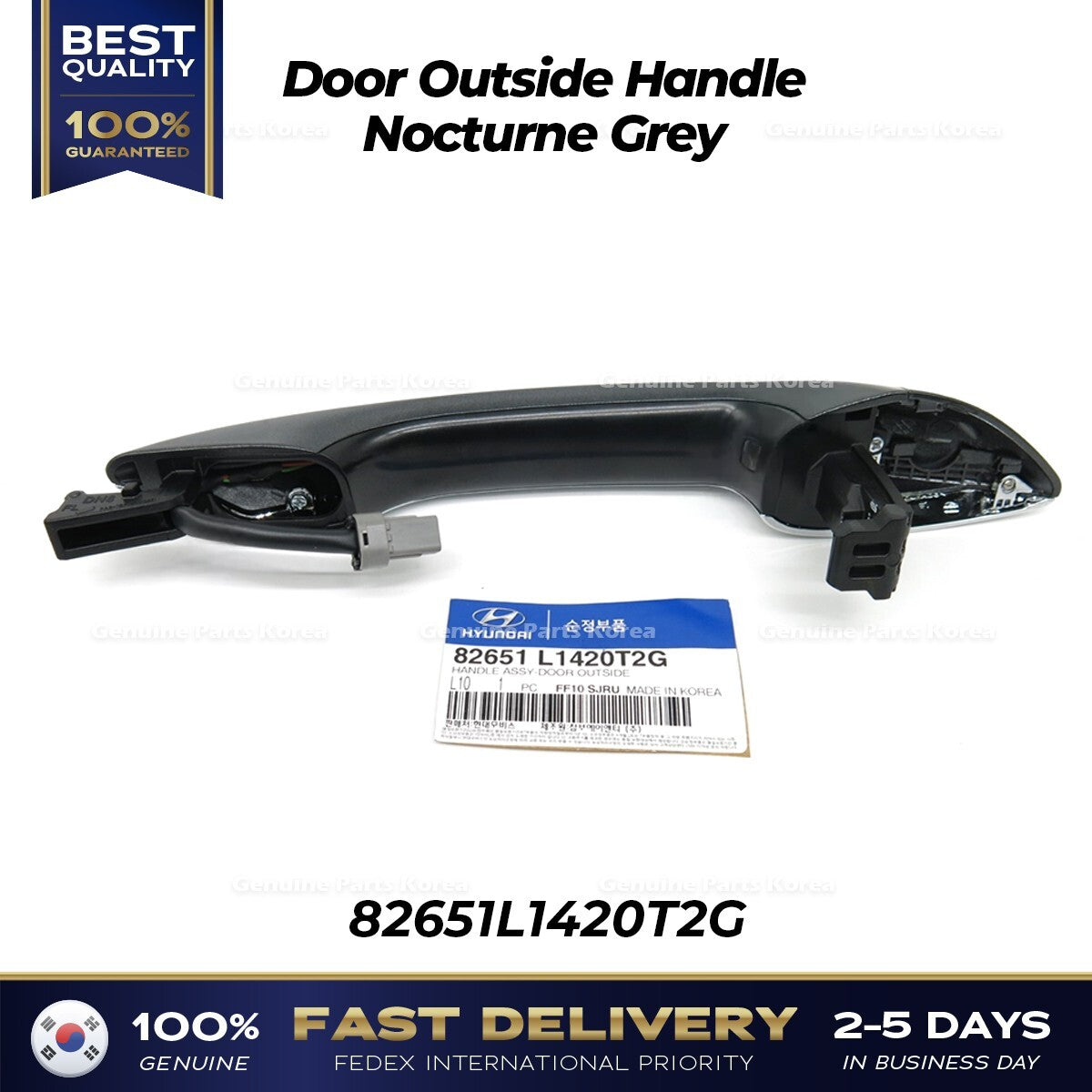 Genuine Door Outside Handle Nocturne Grey 82651L1420T2G for Hyundai Sonata