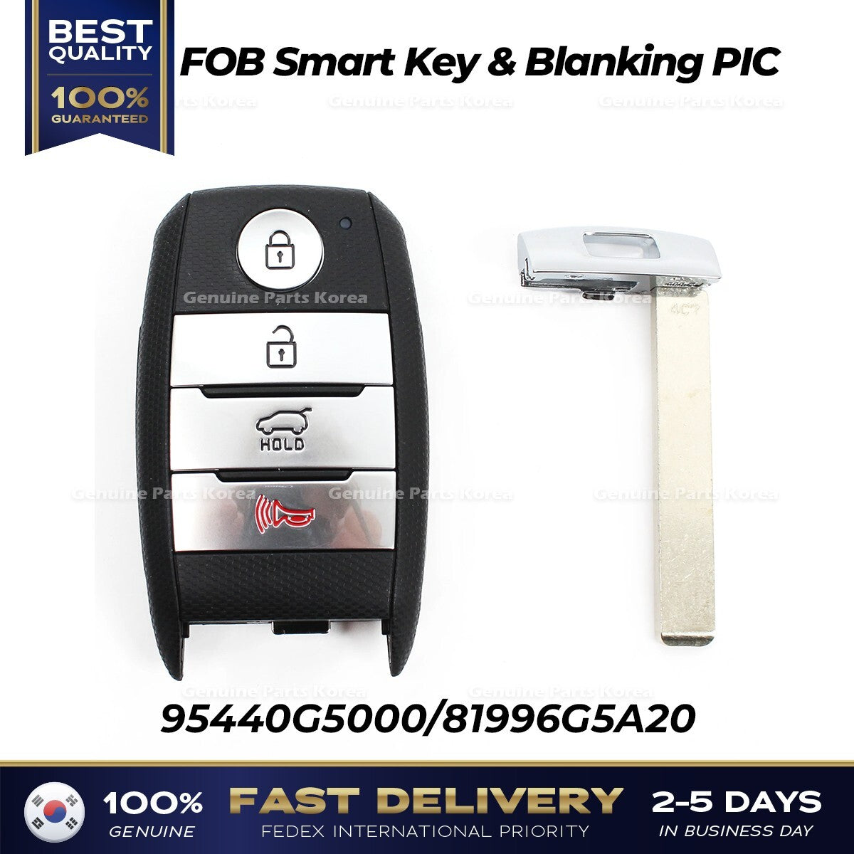 Genuine FOB Smart Key & Blanking PIC 95440G5000 for Kia Niro