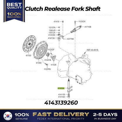 Genuine Clutch Realease Fork Shaft 4143139260 for Hyundai Tucson