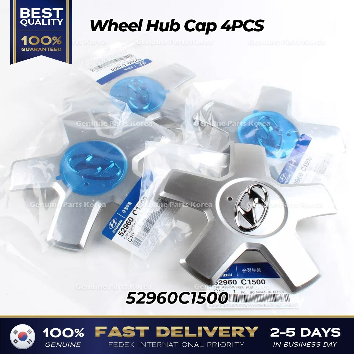 Genuine Wheel Hub Cap 4PCS 52960C1500 for Hyundai Sonata