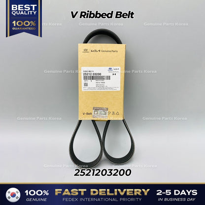 Genuine V Ribbed Belt 2521203200 for Hyundai Accent Kia Rio