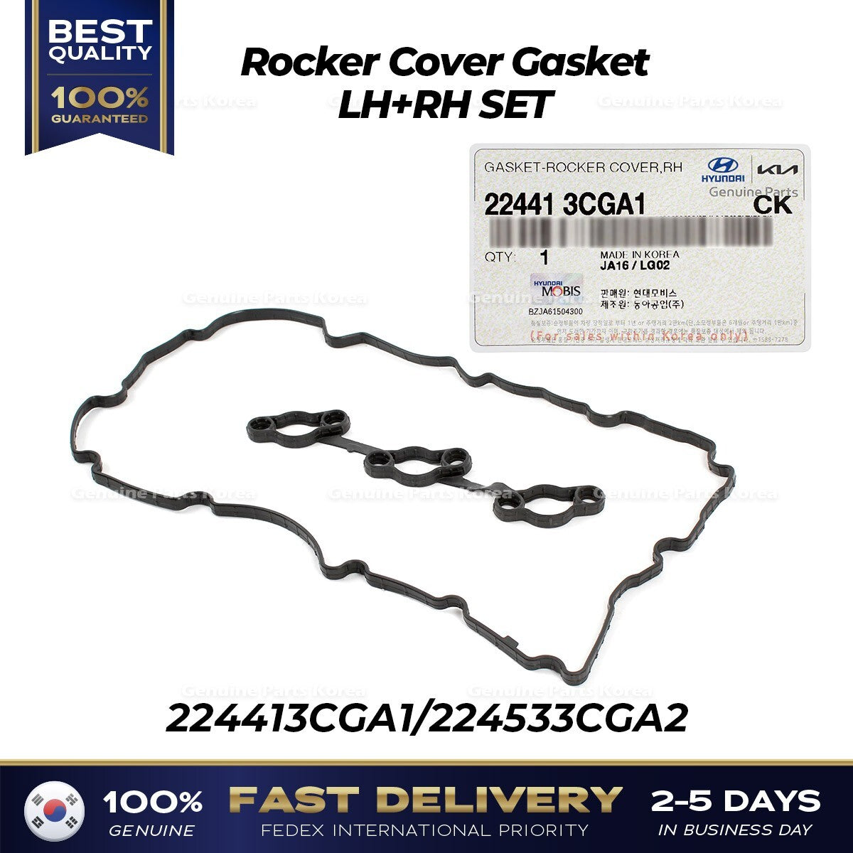 Genuine Rocker Cover Gasket LH RH SET for Hyundai Genesis Kia
