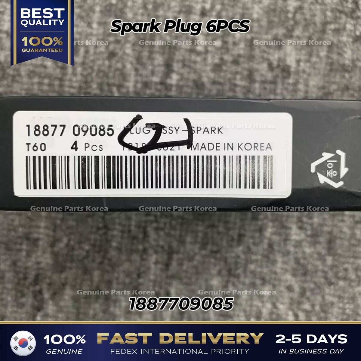 Genuine Spark Plug 6PCS 1887709085 for Hyundai Genesis