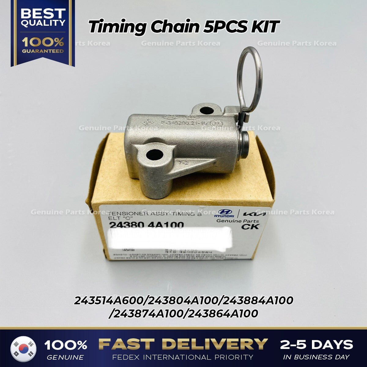 Genuine Timing Chain 5PCS KIT for Hyundai H1 Grand Starex H100 Kia K2500