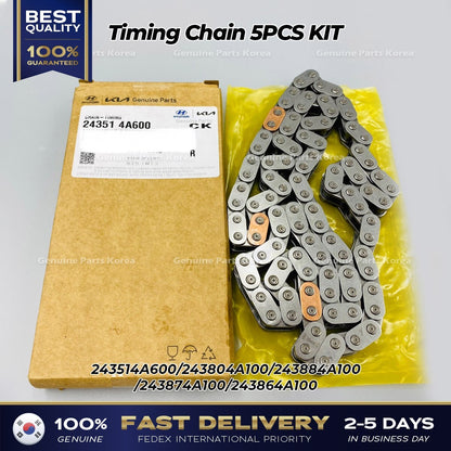 Genuine Timing Chain 5PCS KIT for Hyundai H1 Grand Starex H100 Kia K2500