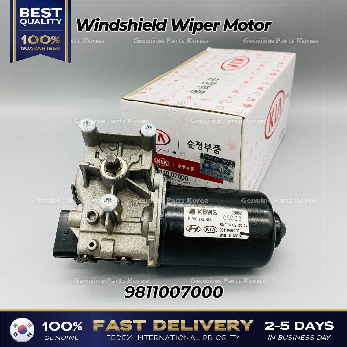 Genuine Windshield Wiper Motor 9811007000 for Kia Picanto