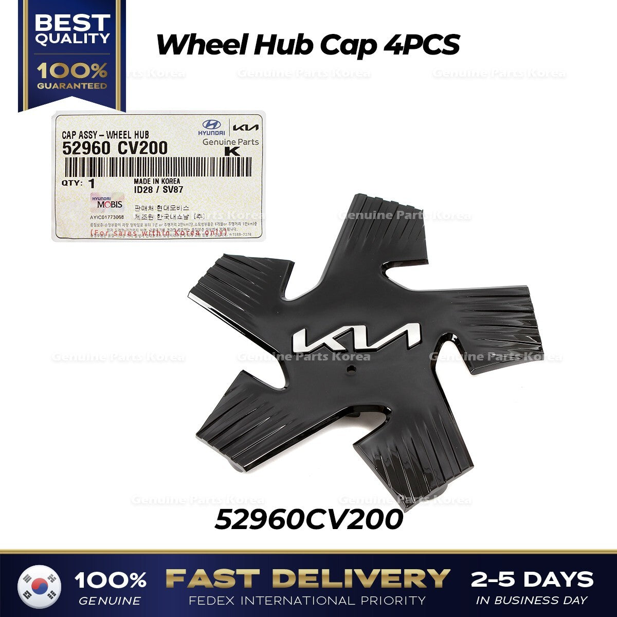 Genuine Wheel Hub Cap 4PCS 52960CV200 for Kia EV6