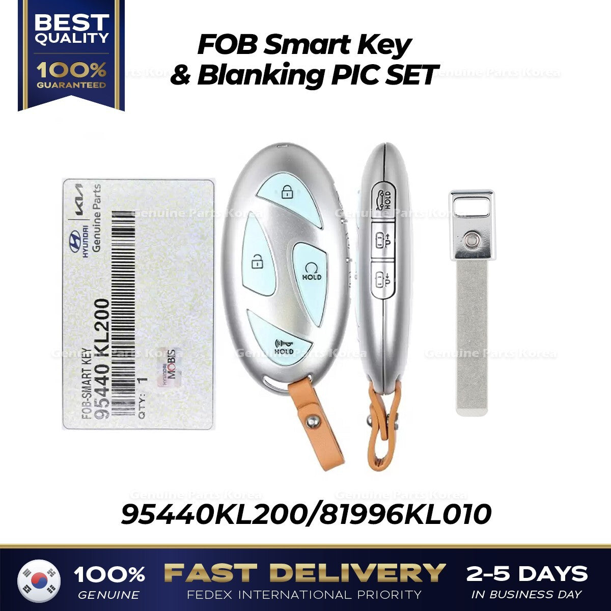 Genuine FOB Smart Key & Blanking PIC SET 95440KL200 for Hyundai Ioniq 6