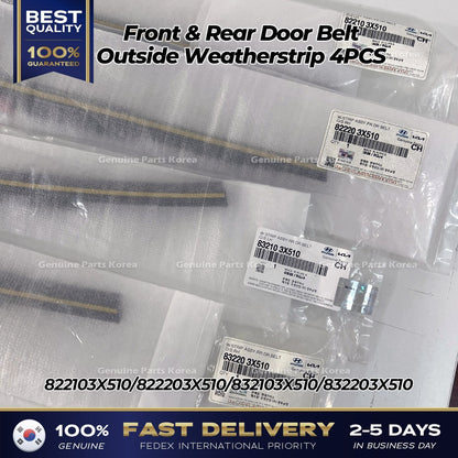 Genuine Front & Rear Door Belt Outside Weatherstrip 4PCS SET for Elantra