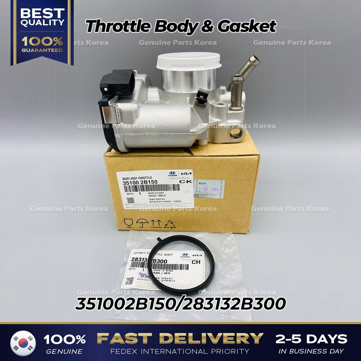 Genuine Throttle Body & Gasket 351002B150 for Hyundai Accent Kia Rio