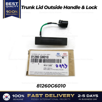 Genuine Trunk Lid Outside Handle & Lock 81260G6010 for Kia Picanto