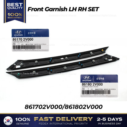 Genuine Front Garnish LH RH SET 861702V000 861802V000 for Hyundai Veloster