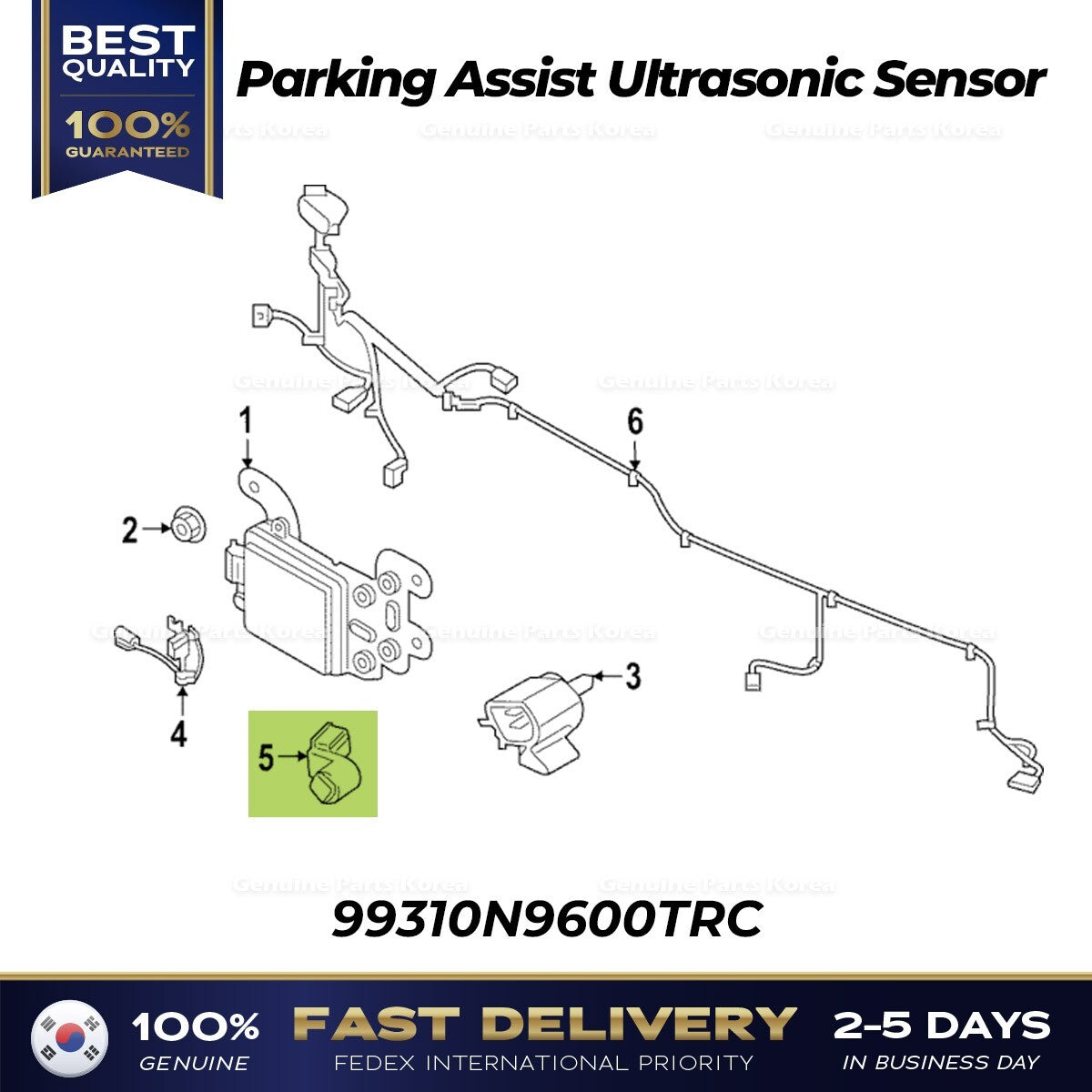 Genuine Parking Assist Ultrasonic Sensor 99310N9600TRC for Hyundai Palisade