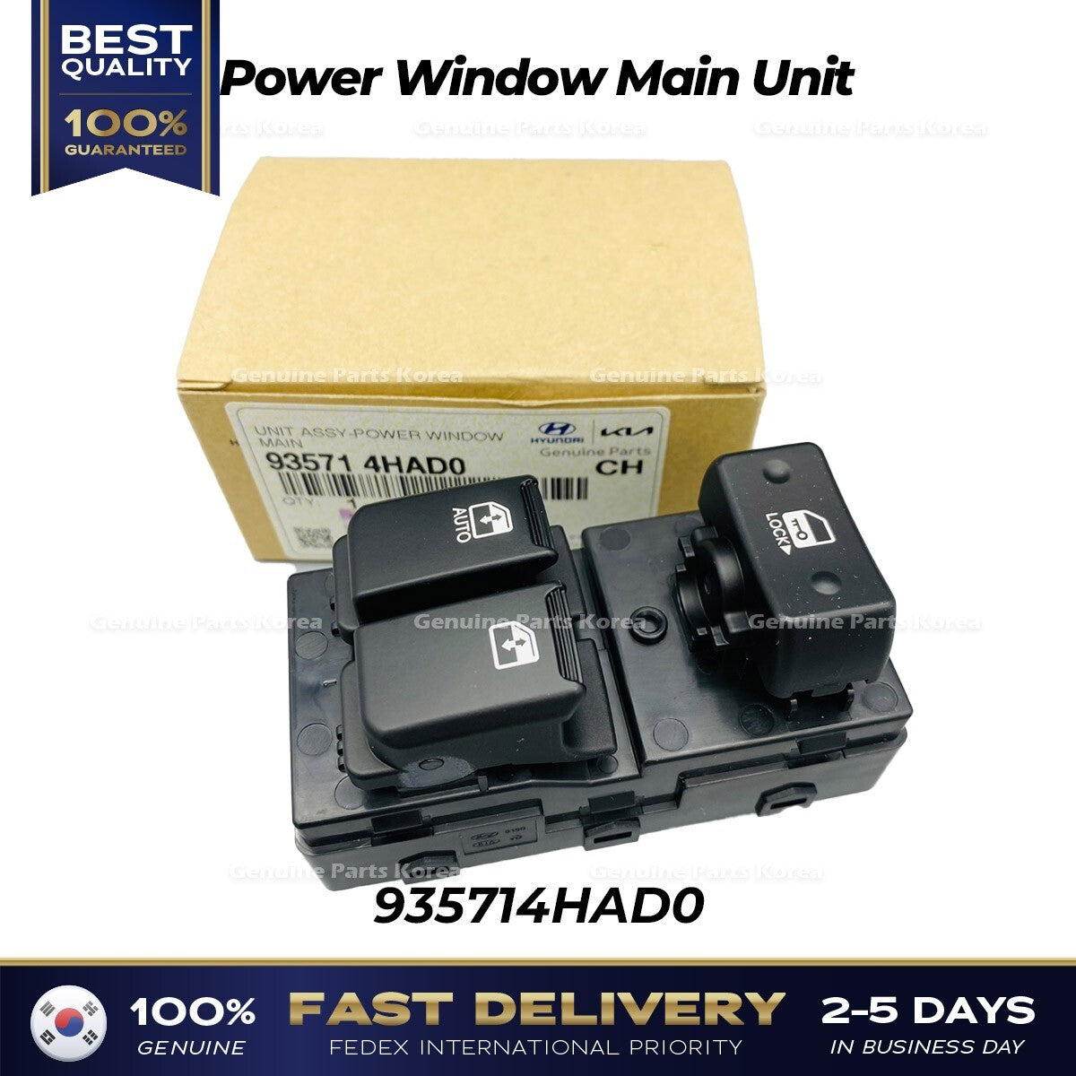 Genuine Power Window Main Unit 935714HAD0 for Hyundai H1