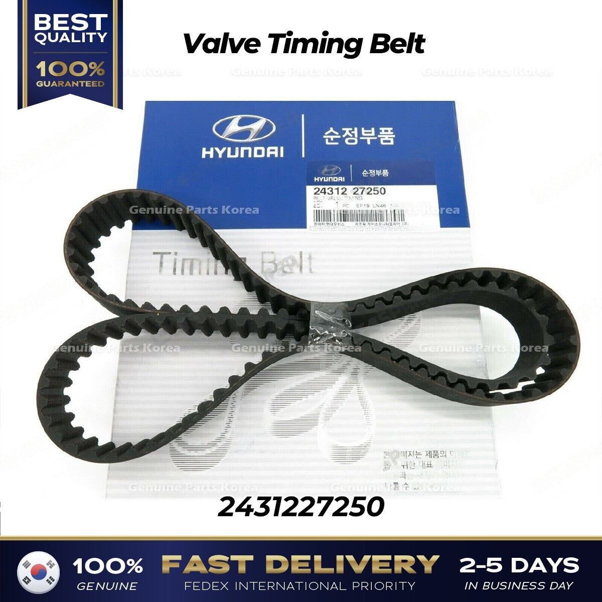 Genuine Valve Timing Belt 2431227250 for Hyundai Santa Fe Tucson