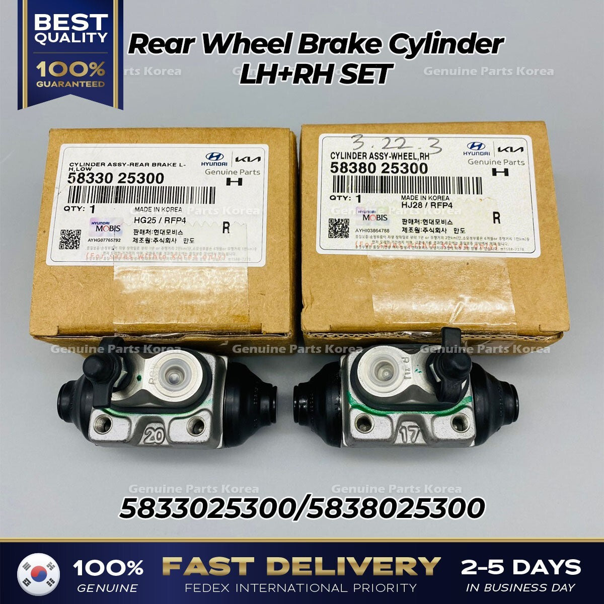 Genuine Rear Wheel Brake Cylinder LH RH SET for Hyundai Getz i10
