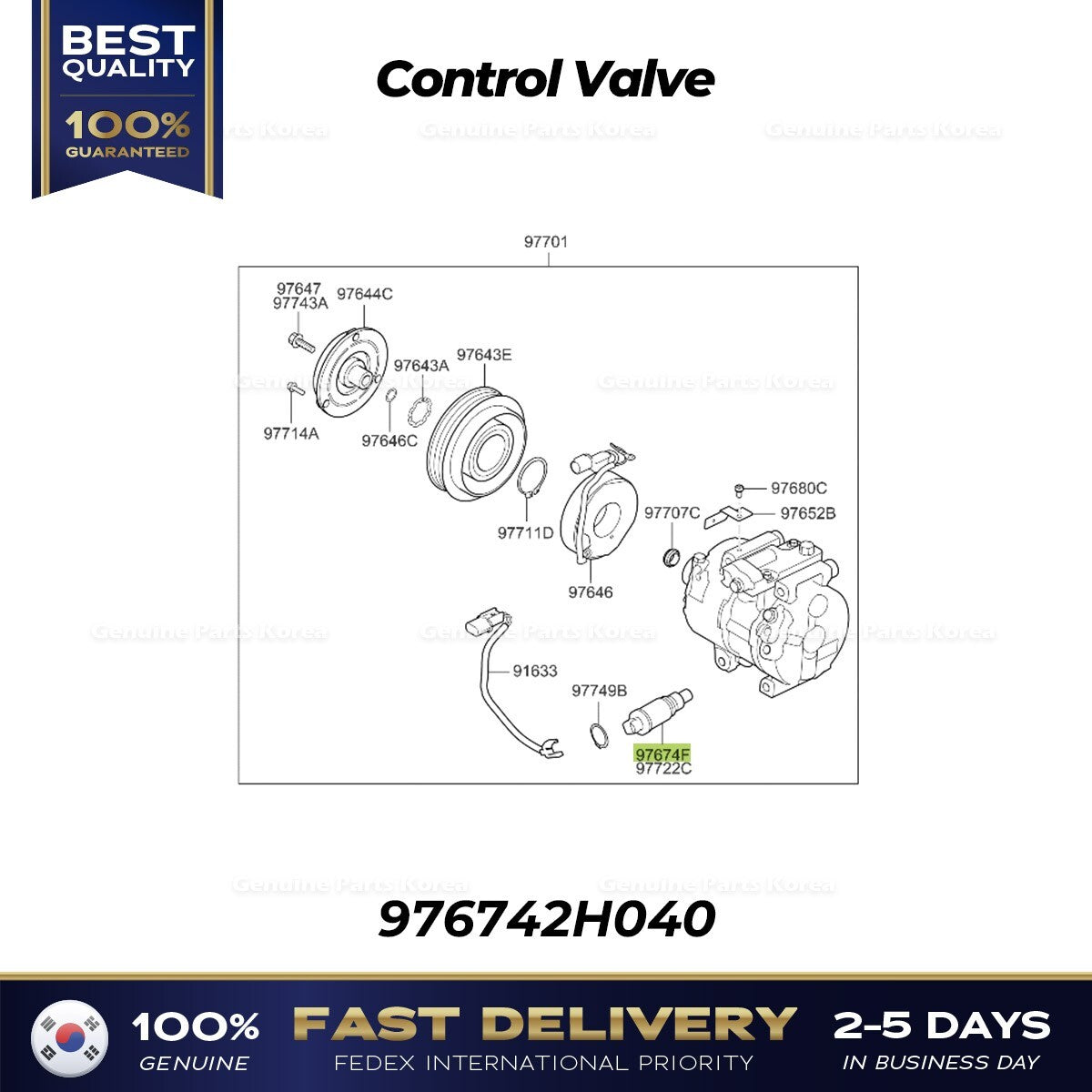 Genuine Control Valve 976742H040 for Hyundai Elantra Kia Sorento