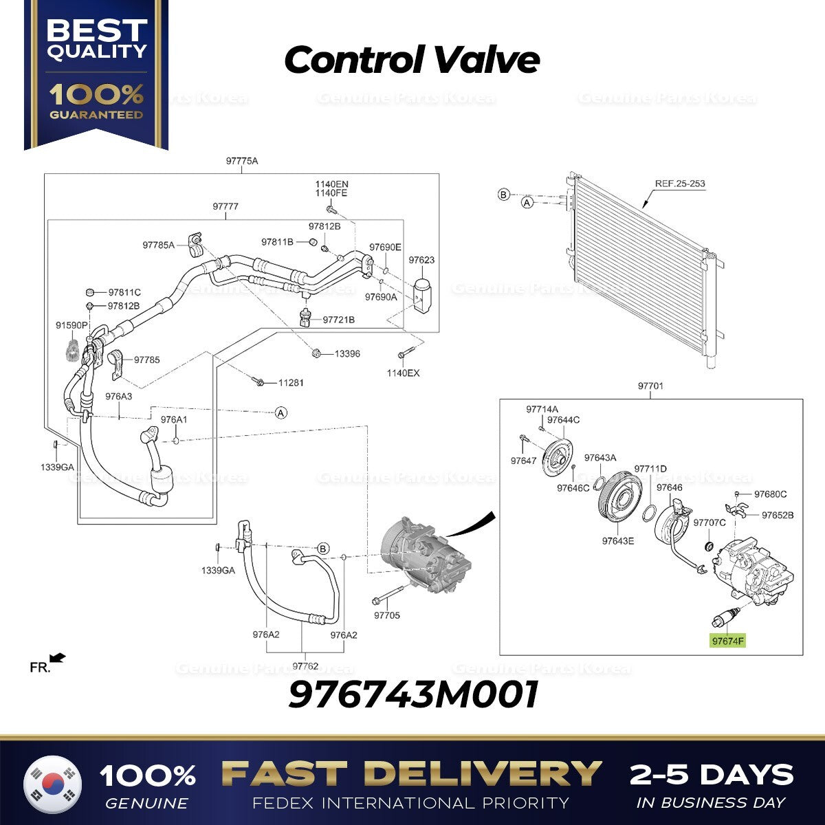 Genuine Control Valve 976743M001 for Hyundai Accent Kia Cadenza