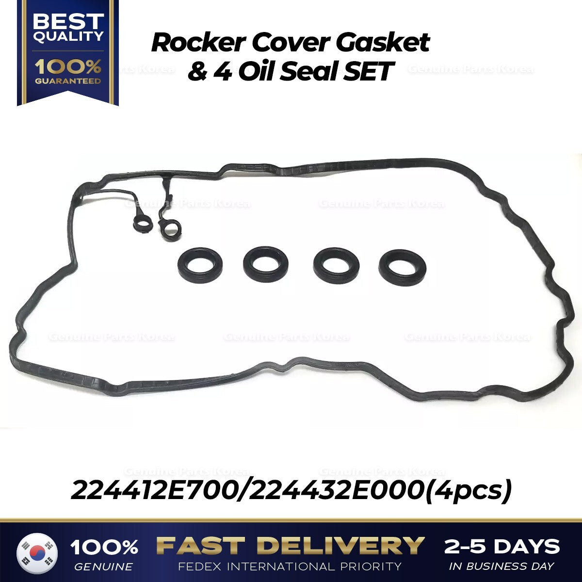 Genuine Rocker Cover Gasket & 4 Oil Seal SET for Kia Forte Seltos Soul