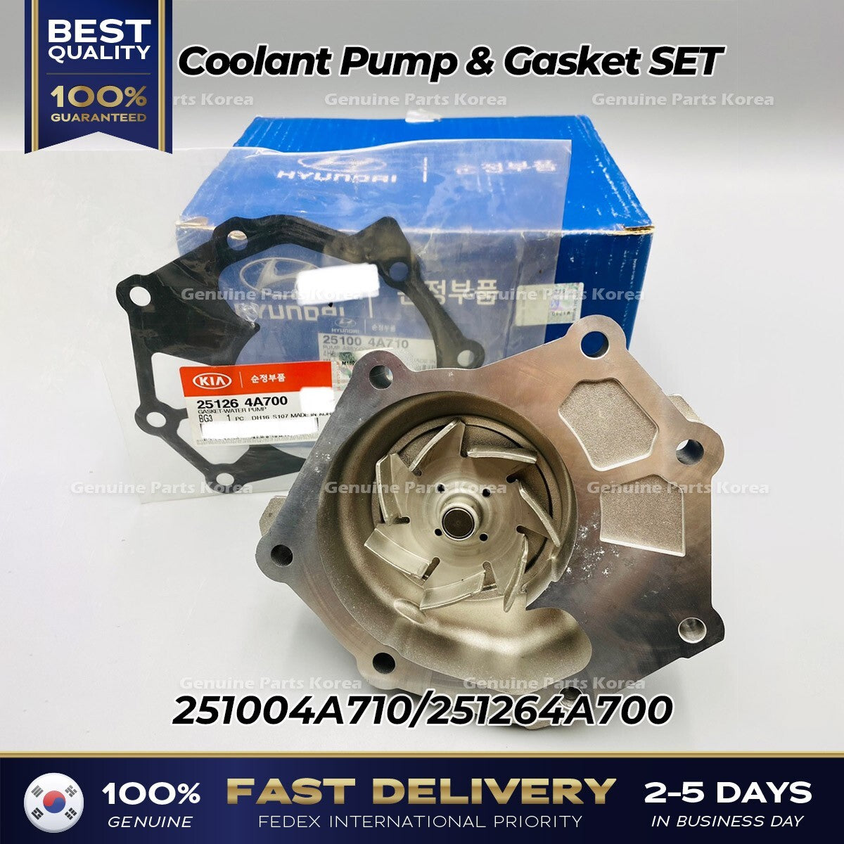 Genuine Coolant Pump & Gasket SET 251004A710 for Hyundai H1