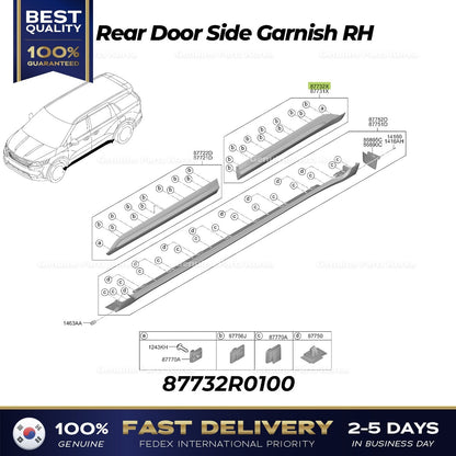 Genuine Rear Door Side Garnish RH 87732R0100 for Kia Carnival