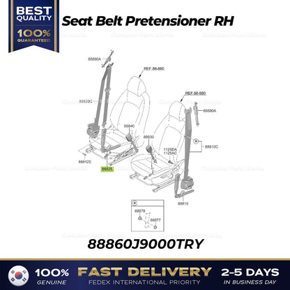 Genuine Seat Belt Pretensioner RH 88860J9000TRY for Hyundai Kona Veloster