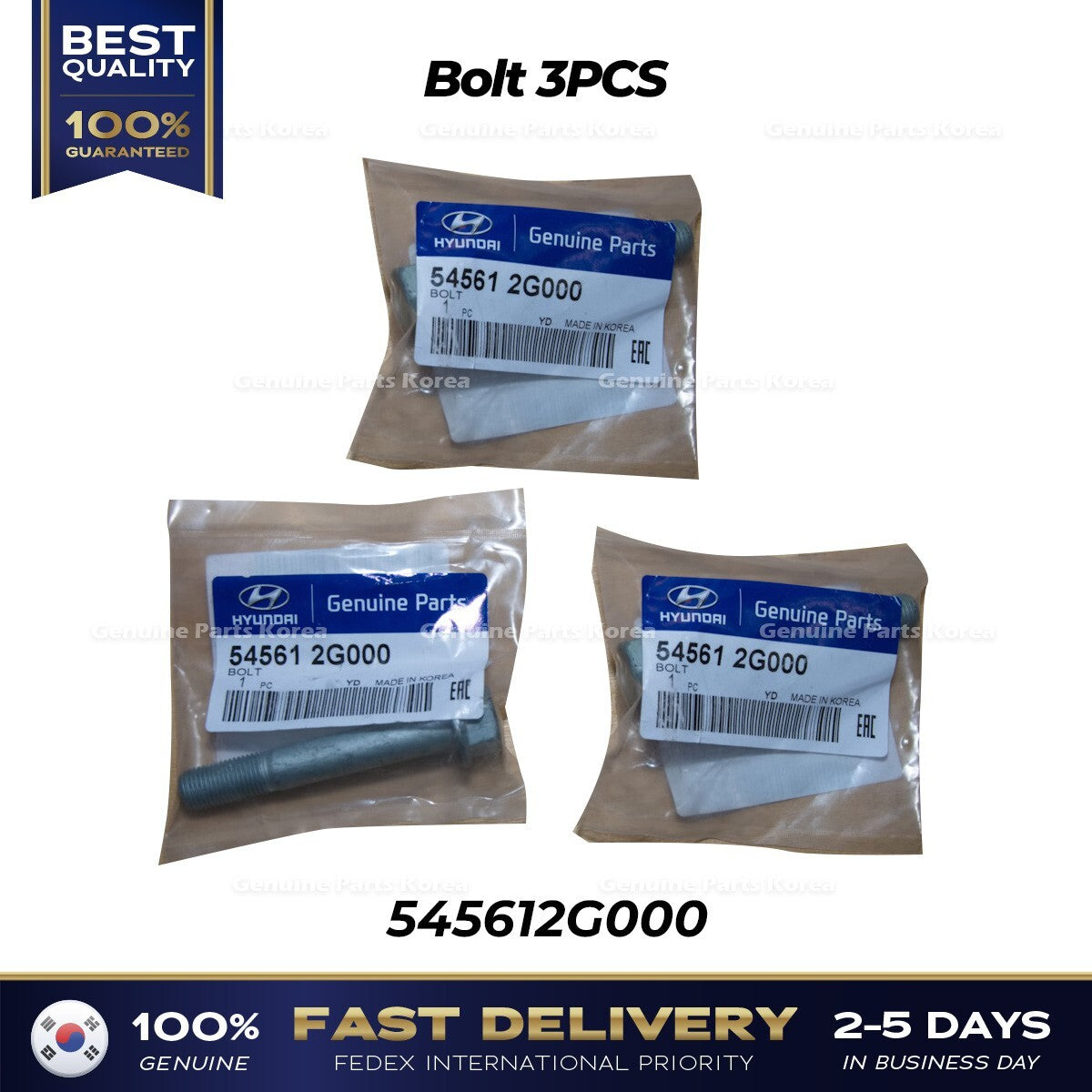 Genuine Bolt 3PCS 545612G000 for Hyundai Genesis Kia