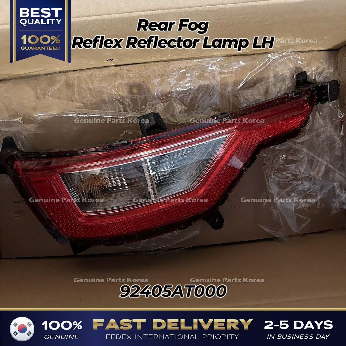 Genuine Rear Fog Reflex Reflector Lamp LH 92405AT000 for Kia Niro