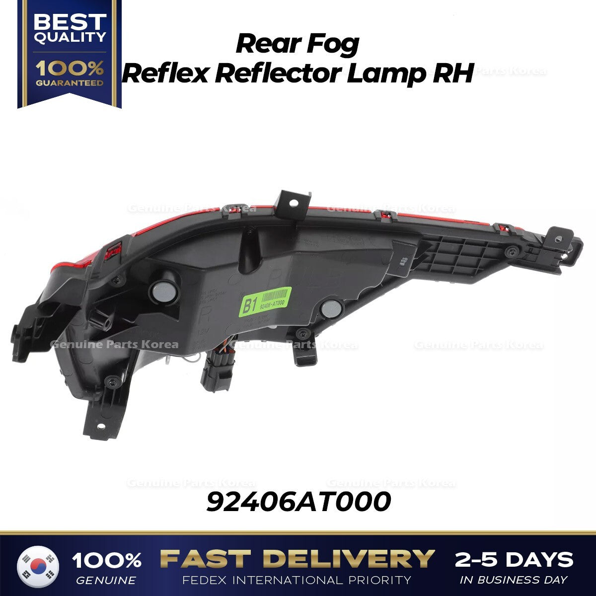 Genuine Rear Fog Reflex Reflector Lamp RH 92406AT000 for Kia Niro