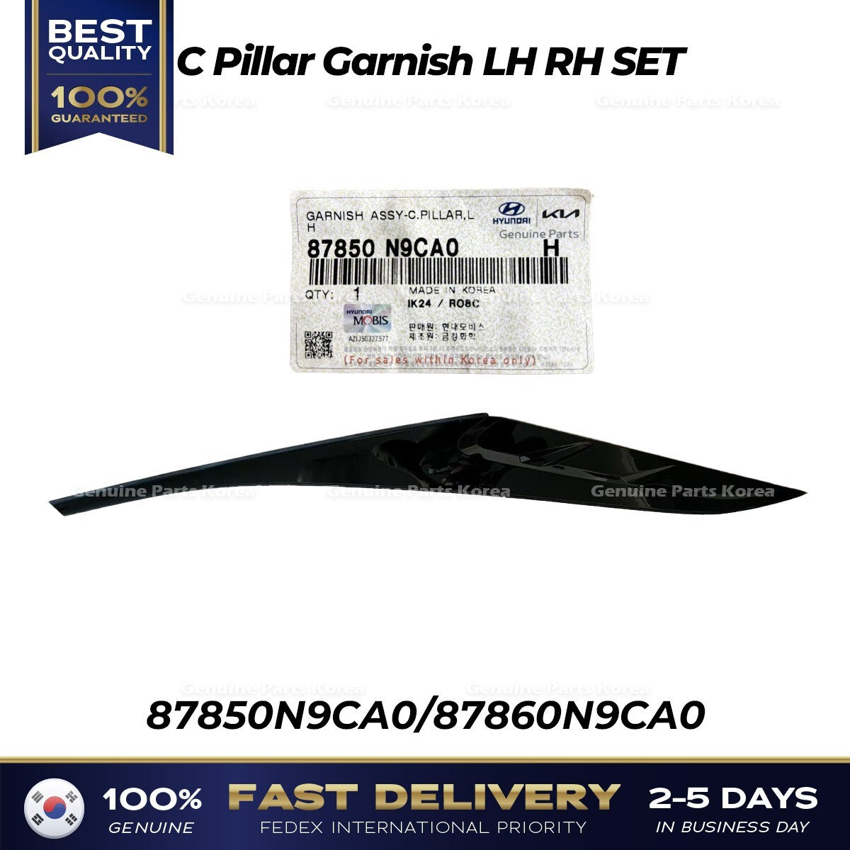 Genuine C Pillar Garnish LH RH SET 87850N9CA0 87860N9CA0 for Hyundai Tucson